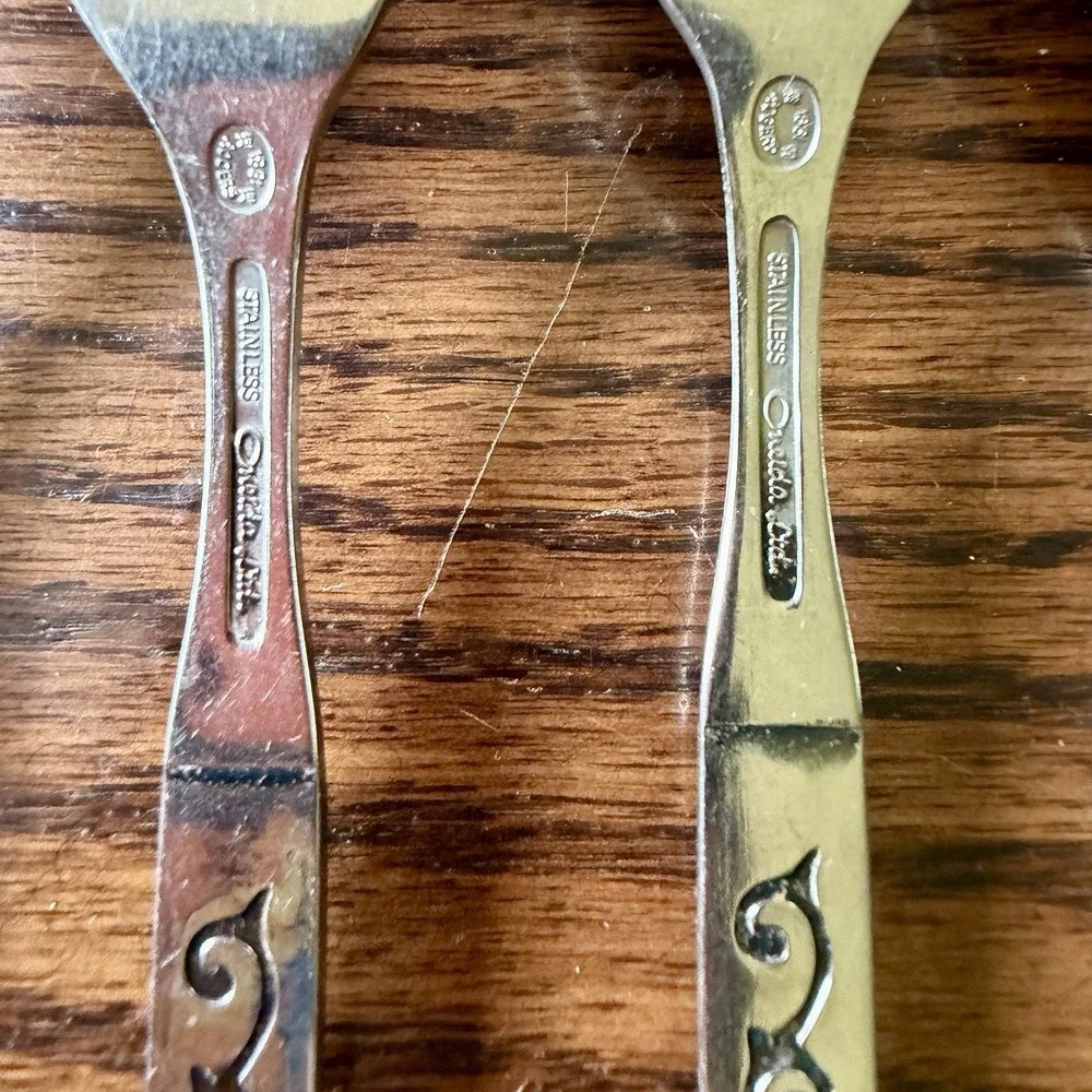 Vintage Oneida Spanish Court Stainless Dinner Forks Set Of 6